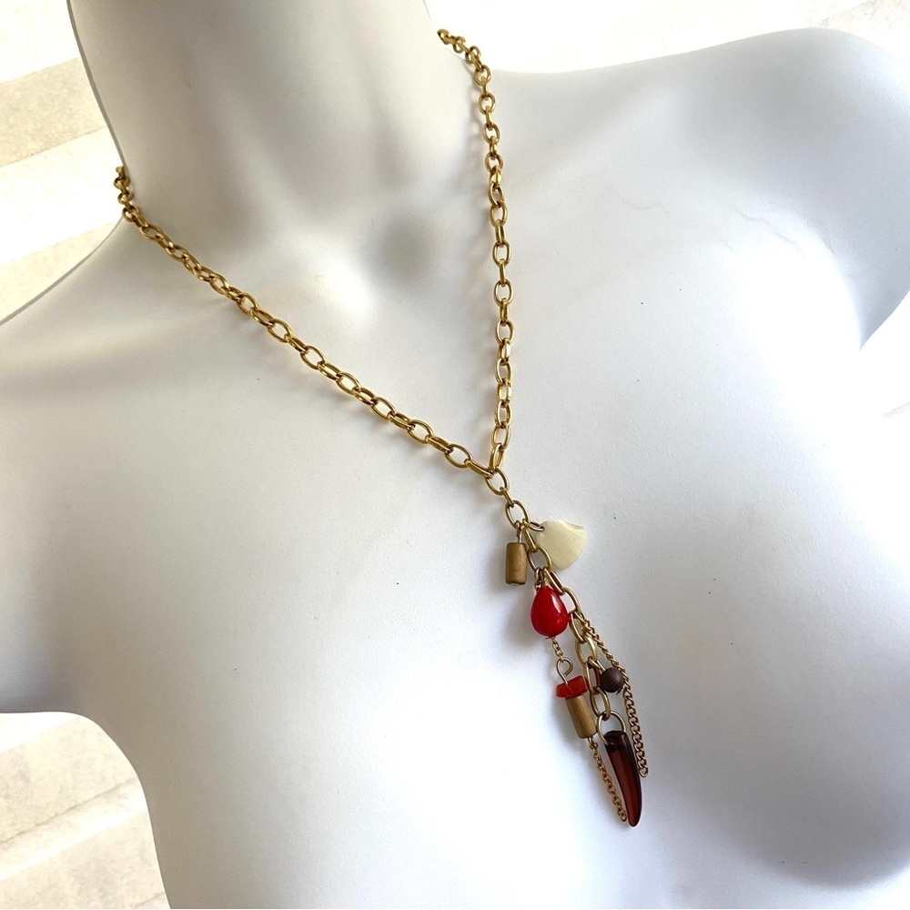 Avon Goldtone Dangle Charm Necklace